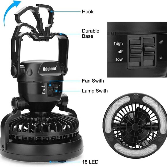 NEW  Portable LED Camping Lantern with Ceiling Fan - Hurricane Emergency - Picture 6 of 8